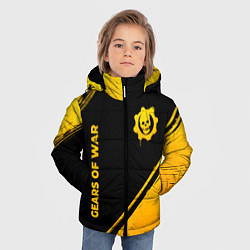 Куртка зимняя для мальчика Gears of War - gold gradient: надпись, символ, цвет: 3D-черный — фото 2