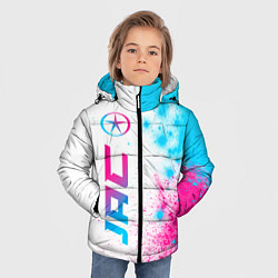 Куртка зимняя для мальчика JAC neon gradient style: по-вертикали, цвет: 3D-черный — фото 2