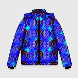 Куртка зимняя для мальчика Синий шашечный мотив, цвет: 3D-черный