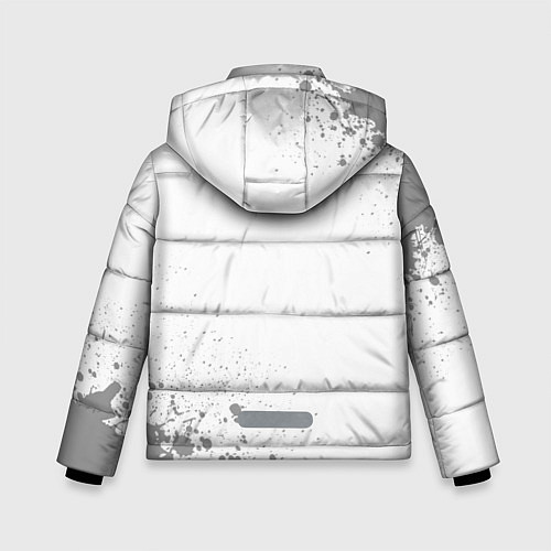 Зимняя куртка для мальчика Evangelion glitch на светлом фоне: надпись, символ / 3D-Черный – фото 2