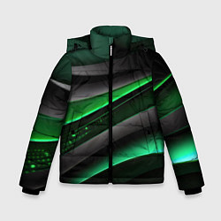 Куртка зимняя для мальчика Black green line, цвет: 3D-светло-серый