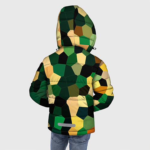 Зимняя куртка для мальчика Мозаика зелёный / 3D-Светло-серый – фото 4