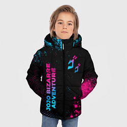 Куртка зимняя для мальчика JoJo Bizarre Adventure - neon gradient: надпись, с, цвет: 3D-черный — фото 2