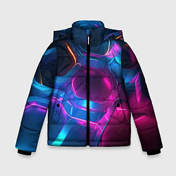 Куртка зимняя для мальчика Неоновый синий фон, цвет: 3D-черный