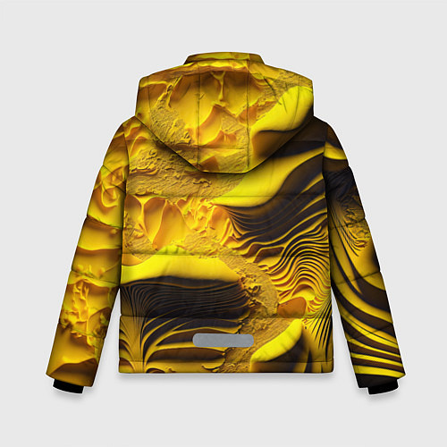 Зимняя куртка для мальчика Желтая объемная текстура / 3D-Черный – фото 2