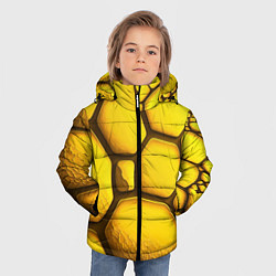 Куртка зимняя для мальчика Желтые объемные плиты, цвет: 3D-черный — фото 2