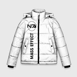 Куртка зимняя для мальчика Mass Effect glitch на светлом фоне: по-вертикали, цвет: 3D-черный