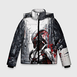 Куртка зимняя для мальчика Кибернетический ксеноморф, цвет: 3D-красный