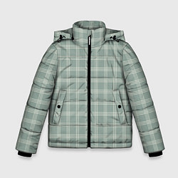 Куртка зимняя для мальчика Клетка бледно-зелёный, цвет: 3D-черный