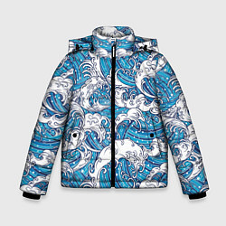 Куртка зимняя для мальчика Sea waves, цвет: 3D-черный