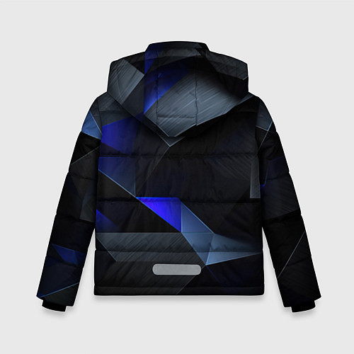 Зимняя куртка для мальчика Black blue abstract / 3D-Красный – фото 2