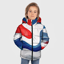 Куртка зимняя для мальчика Абстракция в цветах флага России, цвет: 3D-красный — фото 2