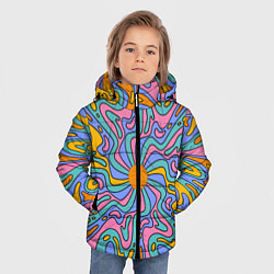 Куртка зимняя для мальчика Абстрактный психоделический рисунок, цвет: 3D-черный — фото 2