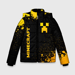 Куртка зимняя для мальчика Minecraft - gold gradient: надпись, символ, цвет: 3D-черный
