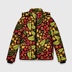 Куртка зимняя для мальчика Хохломская роспись - хохлома, цвет: 3D-светло-серый