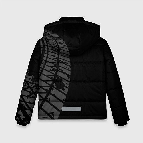Зимняя куртка для мальчика Citroen speed на темном фоне со следами шин: по-ве / 3D-Черный – фото 2