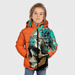 Куртка зимняя для мальчика Art skull - irezumi - Japan, цвет: 3D-черный — фото 2