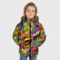 Куртка зимняя для мальчика Психоделические галлюцинации, цвет: 3D-красный — фото 2