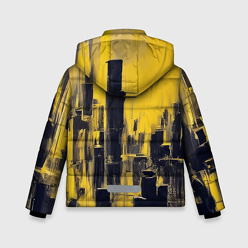 Зимняя куртка для мальчика Большой нарисованный город / 3D-Черный – фото 2
