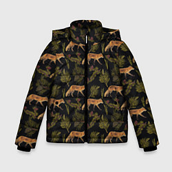 Куртка зимняя для мальчика Лиса и хвоя, цвет: 3D-черный
