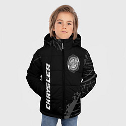Куртка зимняя для мальчика Chrysler speed на темном фоне со следами шин: надп, цвет: 3D-черный — фото 2