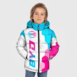 Куртка зимняя для мальчика BYD neon gradient style: по-вертикали, цвет: 3D-черный — фото 2