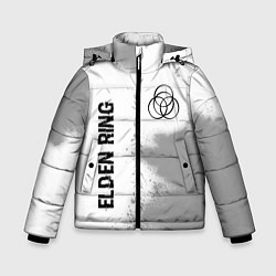Куртка зимняя для мальчика Elden Ring glitch на светлом фоне: надпись, символ, цвет: 3D-черный