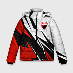 Куртка зимняя для мальчика Ducati - белый и красный, цвет: 3D-красный