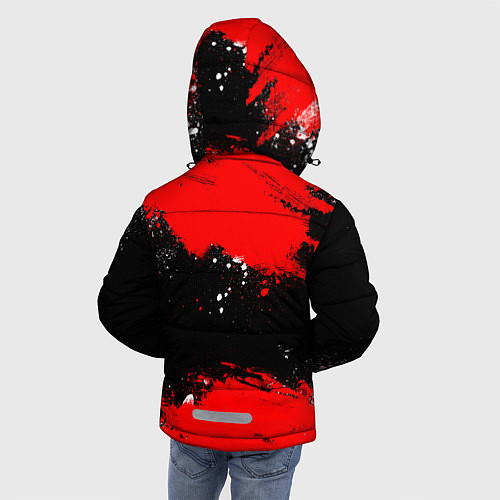 Зимняя куртка для мальчика Ducati - красная униформа с красками / 3D-Красный – фото 4