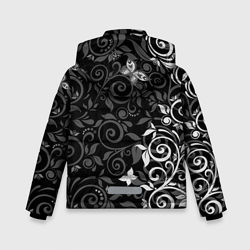 Зимняя куртка для мальчика Орнамент с бабочками / 3D-Черный – фото 2