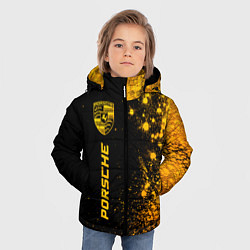 Куртка зимняя для мальчика Porsche - gold gradient: по-вертикали, цвет: 3D-черный — фото 2