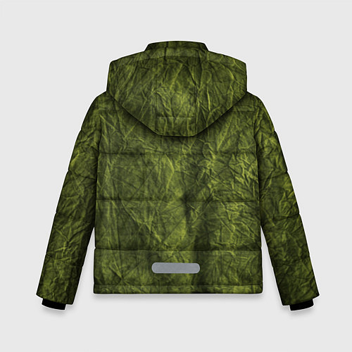 Зимняя куртка для мальчика Мятая зеленая ткань / 3D-Черный – фото 2