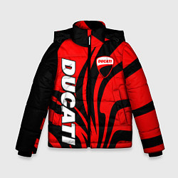 Куртка зимняя для мальчика Ducati - red stripes, цвет: 3D-черный