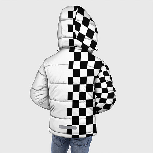 Зимняя куртка для мальчика Астро шахматка / 3D-Красный – фото 4