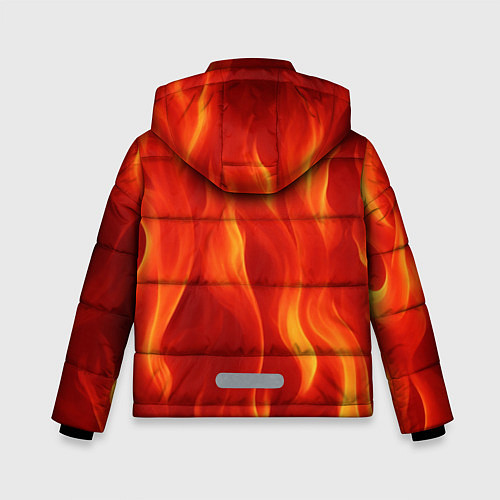 Зимняя куртка для мальчика Огонь рыжий / 3D-Черный – фото 2