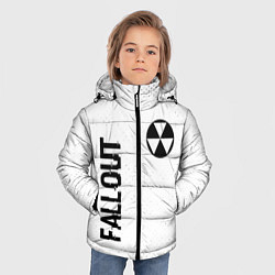 Куртка зимняя для мальчика Fallout glitch на светлом фоне: надпись, символ, цвет: 3D-черный — фото 2