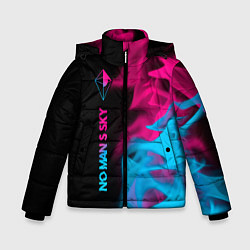 Куртка зимняя для мальчика No Mans Sky - neon gradient: по-вертикали, цвет: 3D-черный