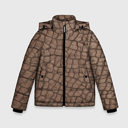 Куртка зимняя для мальчика Кожа крокодила крупная, цвет: 3D-черный