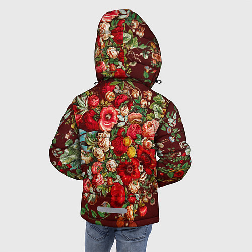 Зимняя куртка для мальчика Платок цветочный узор / 3D-Красный – фото 4
