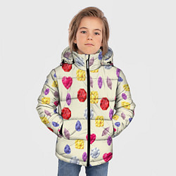 Куртка зимняя для мальчика Минералы и кристаллы, цвет: 3D-красный — фото 2
