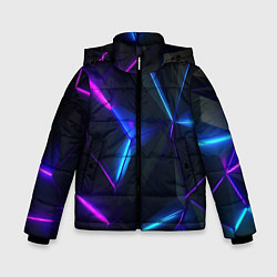 Куртка зимняя для мальчика Синий и фиолетовый неон, цвет: 3D-светло-серый