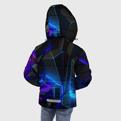 Зимняя куртка для мальчика Неоновые частицы / 3D-Красный – фото 4