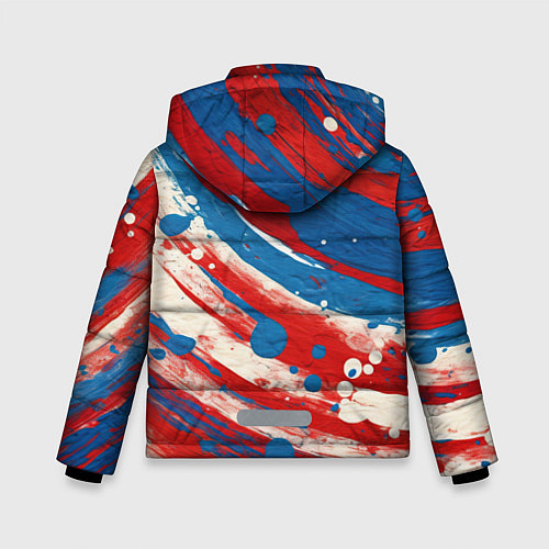 Зимняя куртка для мальчика Краски в цветах флага РФ / 3D-Черный – фото 2