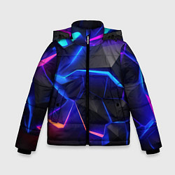 Куртка зимняя для мальчика Большие неоновые плиты, цвет: 3D-светло-серый