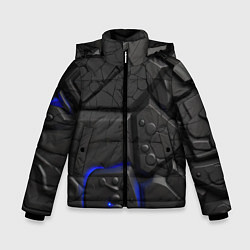 Куртка зимняя для мальчика Черные объемные плиты, цвет: 3D-черный