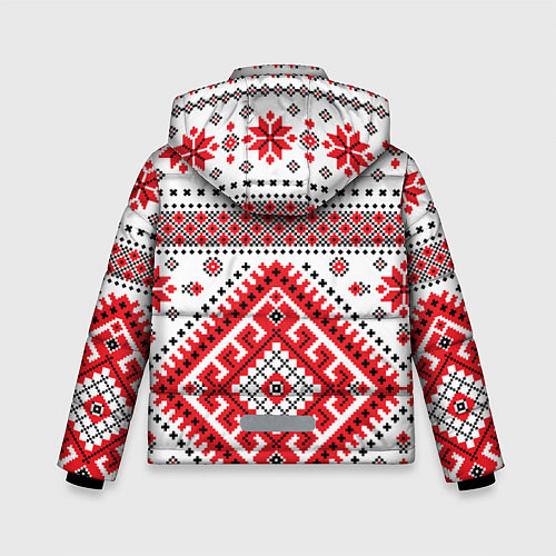 Зимняя куртка для мальчика Удмуртская роспись / 3D-Черный – фото 2