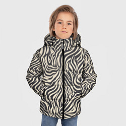 Куртка зимняя для мальчика Зебра паттерн, цвет: 3D-черный — фото 2