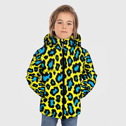 Куртка зимняя для мальчика Кислотный леопард паттерн, цвет: 3D-черный — фото 2