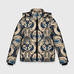 Куртка зимняя для мальчика Коричневый узор паттерн, цвет: 3D-черный