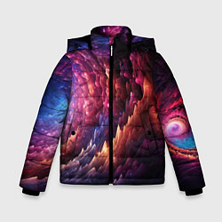 Куртка зимняя для мальчика Звездная космическая спираль, цвет: 3D-светло-серый